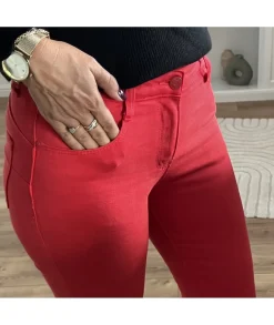 Jeans / Pantalons>La boutique de Lilie JEANS AGLAE Rouge