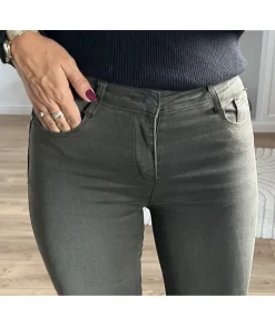 Jeans / Pantalons>La boutique de Lilie JEANS AGLAE II Kaki