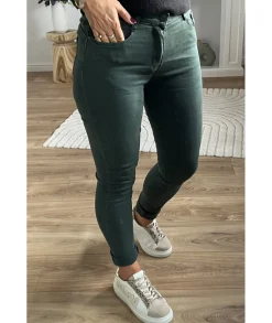 Jeans / Pantalons>La boutique de Lilie JEANS AGLAE II Vertsapin