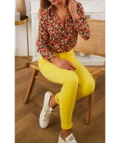 Jeans / Pantalons>La boutique de Lilie JEANS ALINE II Jaune