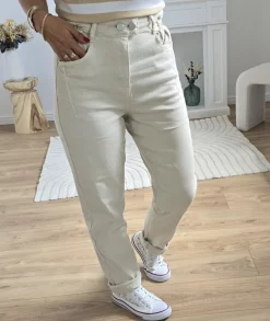 Jeans / Pantalons>La boutique de Lilie JEANS AMELIE Beige