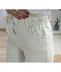 Jeans / Pantalons>La boutique de Lilie JEANS AMELIE Beige