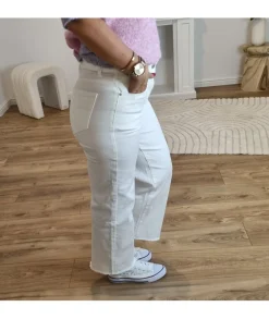 Jeans / Pantalons>La boutique de Lilie JEANS ARABESQUE 7/8 Blanc