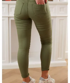 Jeans / Pantalons>La boutique de Lilie JEANS BARBARA II Kaki