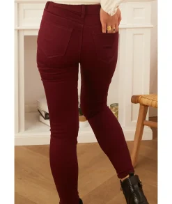Jeans / Pantalons>La boutique de Lilie JEANS BELINDA Bordeaux