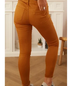 Jeans / Pantalons>La boutique de Lilie JEANS BELINDA Moutarde