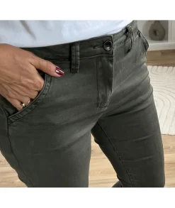 Jeans / Pantalons>La boutique de Lilie JEANS DELPHINE Kaki