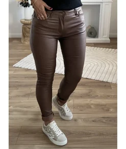 Jeans / Pantalons>La boutique de Lilie JEANS HUILE ROSALIE Camel