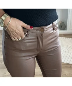 Jeans / Pantalons>La boutique de Lilie JEANS HUILE ROSALIE Camel