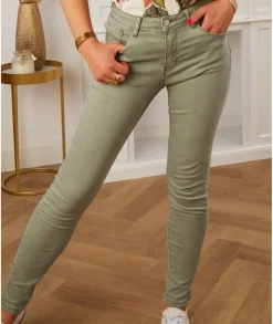 Jeans / Pantalons>La boutique de Lilie JEANS LOUNA II Kaki