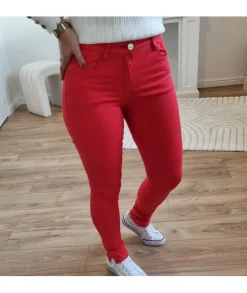Jeans / Pantalons>La boutique de Lilie JEANS LOUNA Rouge