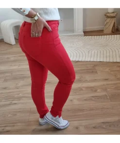 Jeans / Pantalons>La boutique de Lilie JEANS LOUNA Rouge