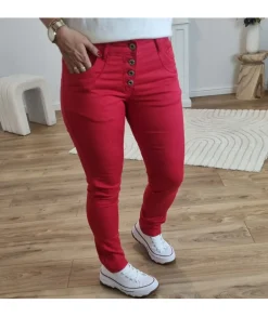 Jeans / Pantalons>La boutique de Lilie JEANS MADISSON - Rouge
