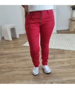 Jeans / Pantalons>La boutique de Lilie JEANS MADISSON - Rouge