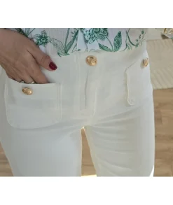 Jeans / Pantalons>La boutique de Lilie JEANS PRISCA Blanc