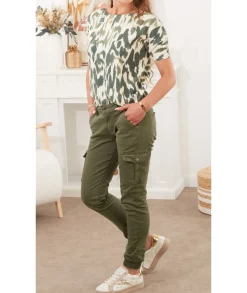 Jeans / Pantalons>La boutique de Lilie JEANS QUETTY Kaki