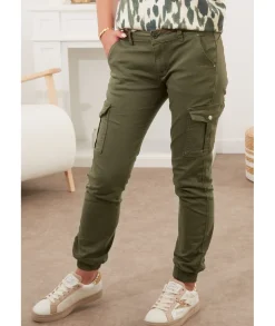 Jeans / Pantalons>La boutique de Lilie JEANS QUETTY Kaki