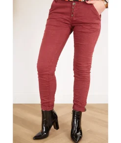 Jeans / Pantalons>La boutique de Lilie JEANS SERENA Bordeaux