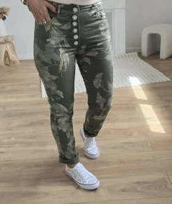 Jeans / Pantalons>La boutique de Lilie JEANS TATIANA Kaki