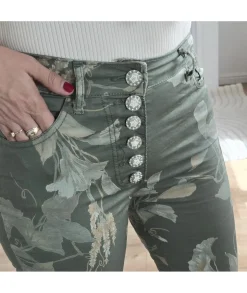 Jeans / Pantalons>La boutique de Lilie JEANS TATIANA Kaki