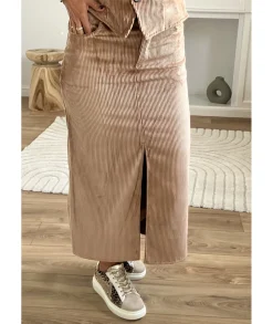 Jupes / Shorts>La boutique de Lilie JUPE ANNE HELENE Taupe