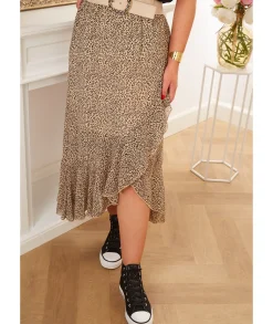 Jupes / Shorts>La boutique de Lilie JUPE LONGUE GLORIA Taupe