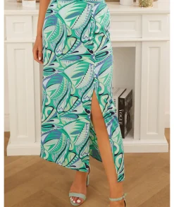 Jupes / Shorts>La boutique de Lilie JUPE LONGUE LAURINE Vert