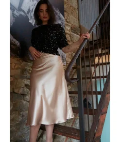 Jupes / Shorts>La boutique de Lilie JUPE LONGUE VALENTINE Dore