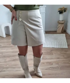 Jupes / Shorts>La boutique de Lilie JUPE SHORT VIVIANE Beige