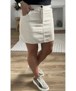 Jupes / Shorts>La boutique de Lilie JUPE YANNICK DOUBLURE SHORT Beige