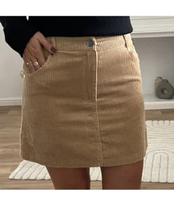 Jupes / Shorts>La boutique de Lilie JUPE YANNICK DOUBLURE SHORT Taupe