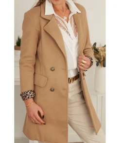 Manteaux>La boutique de Lilie MANTEAU CAPUCINE Beige
