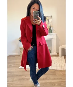 Manteaux>La boutique de Lilie MANTEAU CHARLOTTE Rouge