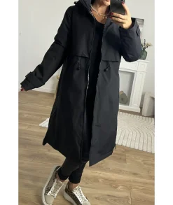 Manteaux>La boutique de Lilie MANTEAU DELPHINE LONG Noir