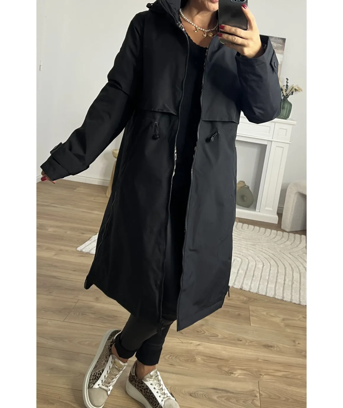 Manteaux>La boutique de Lilie MANTEAU DELPHINE LONG Noir