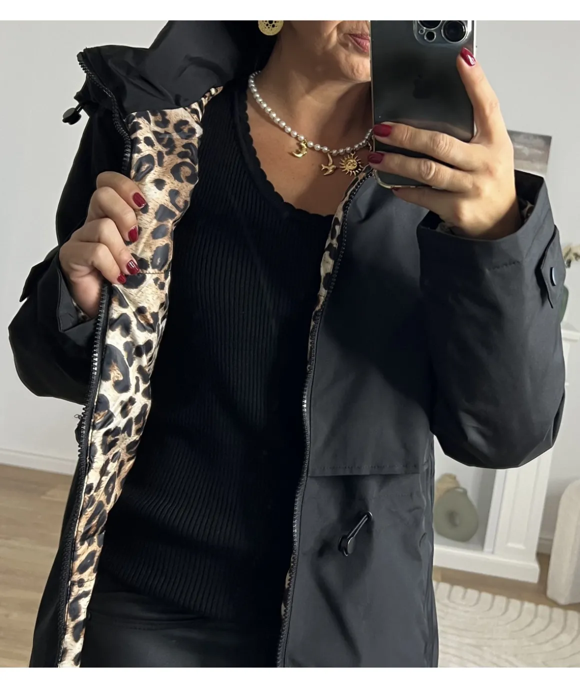 Manteaux>La boutique de Lilie MANTEAU DELPHINE LONG Noir