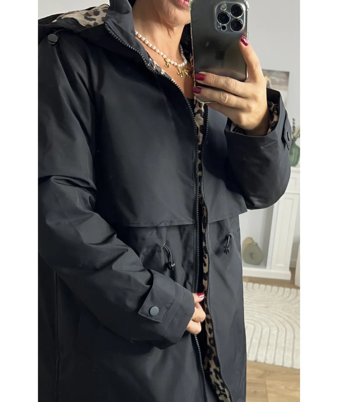 Manteaux>La boutique de Lilie MANTEAU DELPHINE LONG Noir