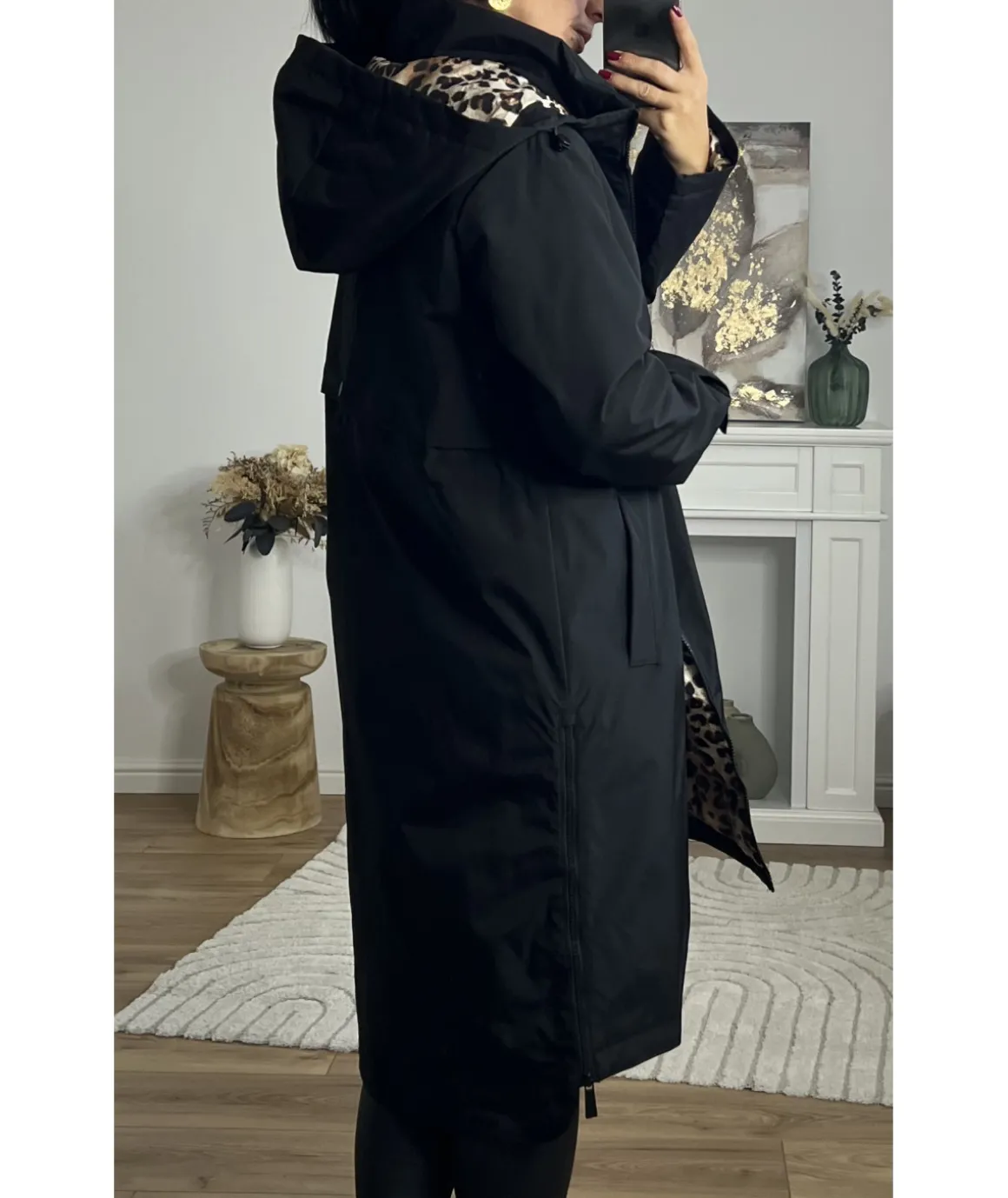 Manteaux>La boutique de Lilie MANTEAU DELPHINE LONG Noir
