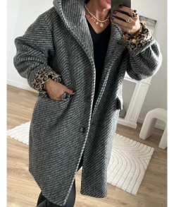 Manteaux>La boutique de Lilie MANTEAU MIRABELLE Grisfonce