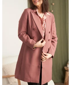Manteaux>La boutique de Lilie MANTEAU NACERA LONG Vieuxrose