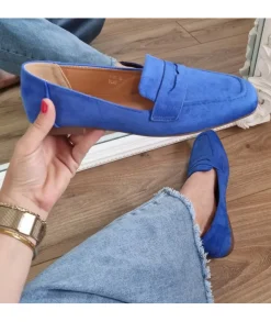 Derbies & Mocassins>La boutique de Lilie MOCASSIN ROMANE Bleuelectrique