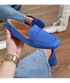 Derbies & Mocassins>La boutique de Lilie MOCASSIN ROMANE Bleuelectrique