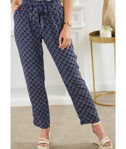 Jeans / Pantalons>La boutique de Lilie PANTALON ABIGAELLE Marine