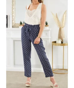 Jeans / Pantalons>La boutique de Lilie PANTALON ABIGAELLE Marine