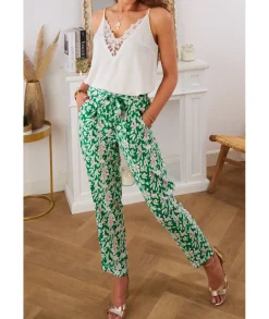 Jeans / Pantalons>La boutique de Lilie PANTALON ALBA Vert