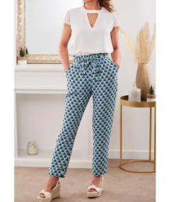 Jeans / Pantalons>La boutique de Lilie PANTALON ALICE Bleu