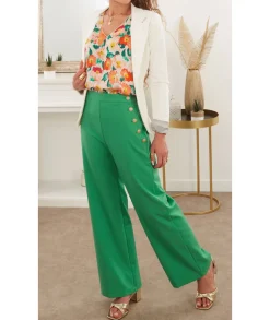 Jeans / Pantalons>La boutique de Lilie PANTALON ANGELIQUE Vert