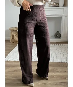 Jeans / Pantalons>La boutique de Lilie PANTALON ANNE CHARLOTTE Chocolat