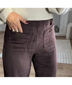 Jeans / Pantalons>La boutique de Lilie PANTALON ANNE CHARLOTTE Chocolat