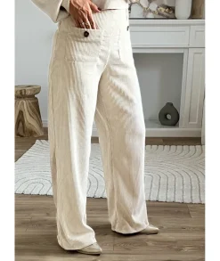 Jeans / Pantalons>La boutique de Lilie PANTALON ANNE CHARLOTTE Beige